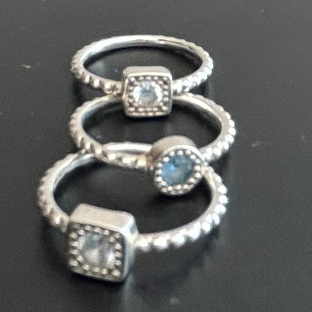 TRIO Sapphire Rings Size 7 - Picture 12 of 16